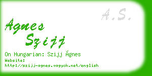 agnes szijj business card
